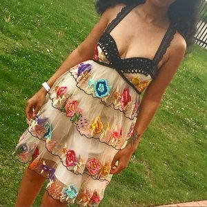 Free People Lace Layered Tulle Dress